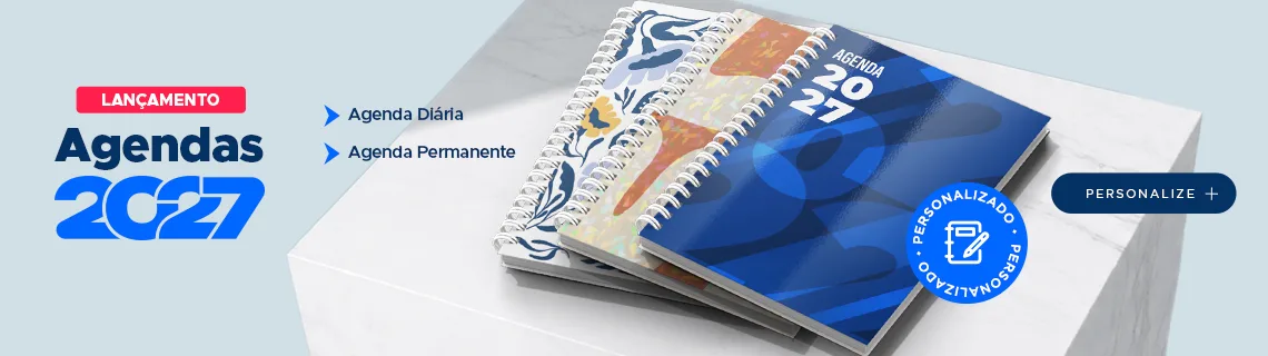 Lançamento: agendas personalizadas 2027, diária e permanente