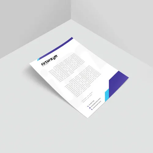 Papel timbrado personalizado A5 em sulfite 90g com impressão colorida